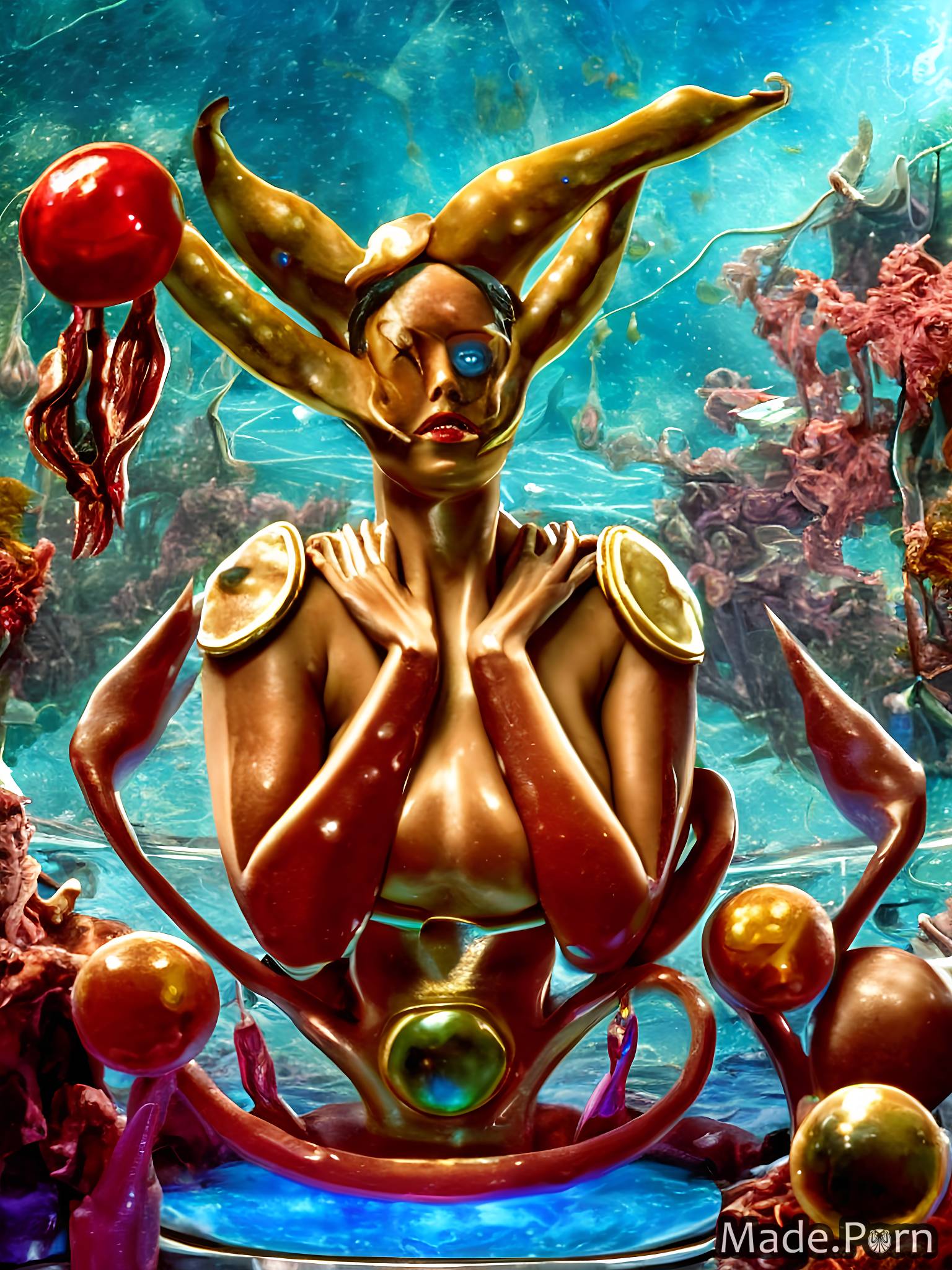 fantasy armor alien planet gym surrealism pearl witch woman